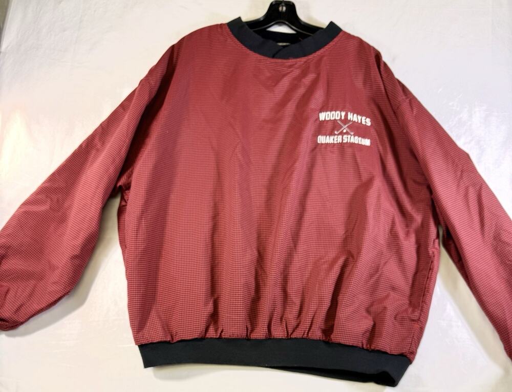 Vintage Woody Hayes Red Golf Men’s pullover Quaker Stadium Size XL